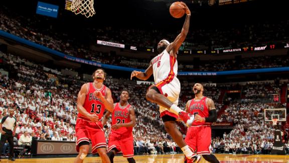 Heat dismantle Bulls to pull even in series