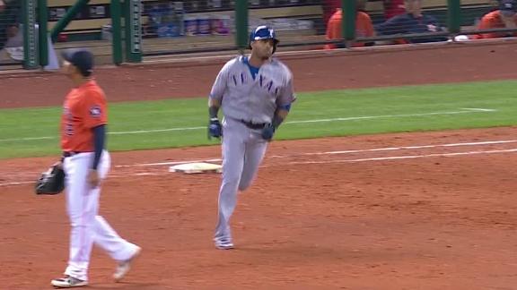 Baker's HR, relievers lift Rangers by Astros