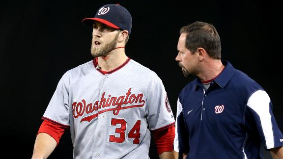 Nationals beat Dodgers after Harper injury