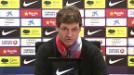 El entrenador del Barcelona est� satisfecho con los dos delanteros.