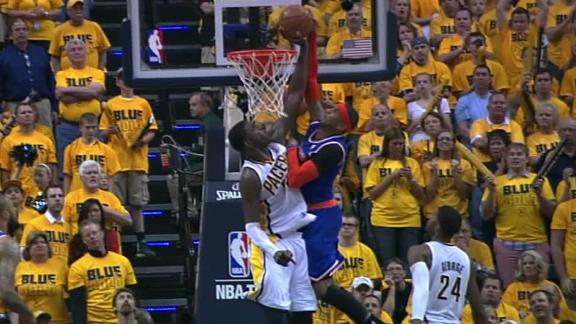 Video - Hibbert's big block on Carmelo