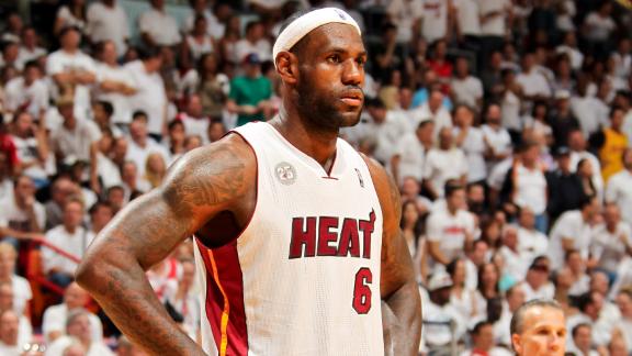2013 NBA playoffs -- LeBron James of Miami Heat looks forward t…