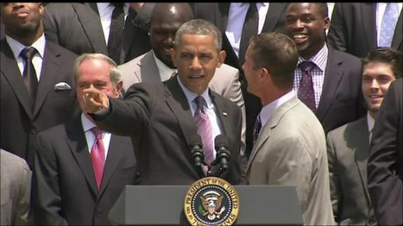 Obama welcomes Ravens to White House