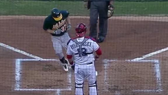 Moss, Jaso homer off Darvish, lead Athletics