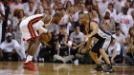 En un Juego 6 apasionante, Miami Heat venci� a San Antonio Spurs 103-100 en pr�rroga, para forzar un �ltimo partido el jueves.