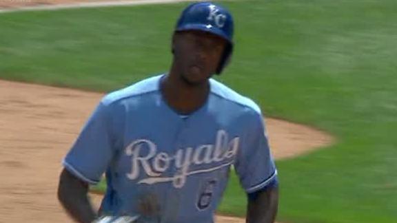 Cain's first slam helps Royals rally by Indians