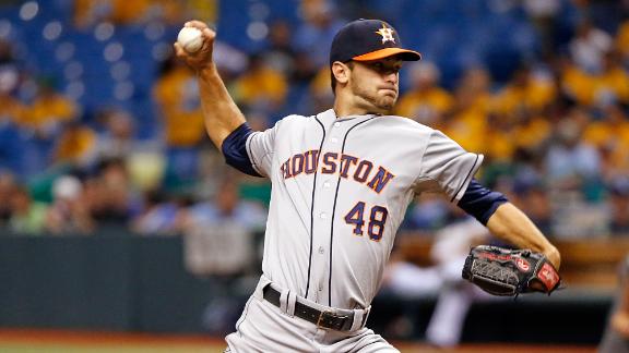 Astros' Cosart dazzles in debut to halt Rays