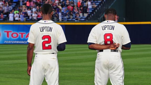 Braves without Uptons, Heyward vs. Reds