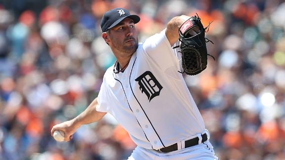 Verlander flirts with no-hitter as Tigers win