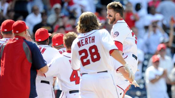 Harper's first walk-off HR halts Nats' slide