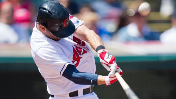 Raburn powers Indians to 8th straight win