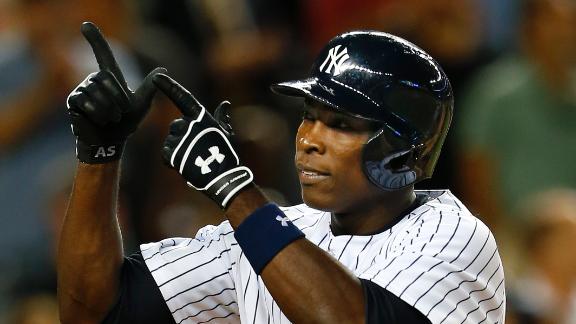 Soriano drives in 7 in Yanks' win vs. Angels