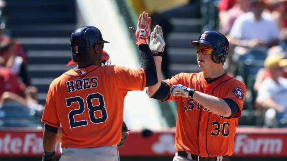 Ailing Trout departs Angels' loss to Astros