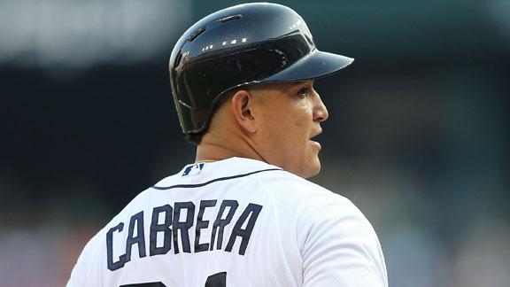 Cabrera starts for Tigers, drives in 3 in win