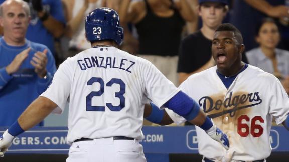 Puig, Gonzalez help Dodgers bash Padres