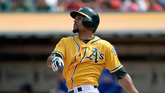 A's drop Rangers, pull into tie atop AL West