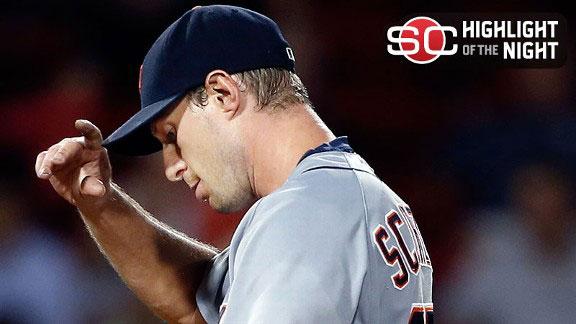 Scherzer hit with rare loss as Red Sox win