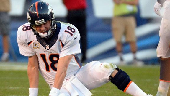Banged-up Manning misses Broncos' practice