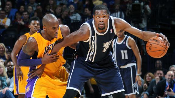 Durant, Thunder cruise, keep Kobe winless