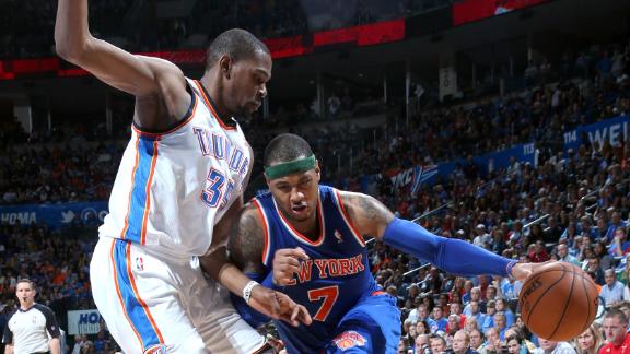 Melo won't play for Knicks because of ankle