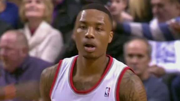 Blazers net 21 3s to thump Bobcats by 30