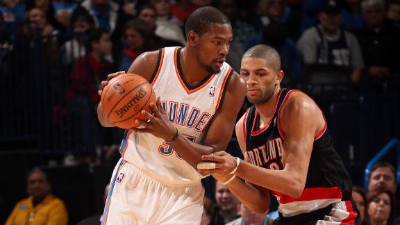 Durant drops 46 as Thunder down Blazers
