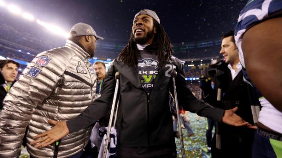 Sherman suffers high ankle sprain in victory