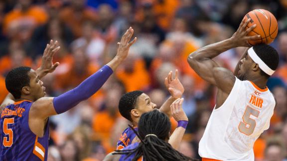 C.J. Fair shoots over three Clemson defenders