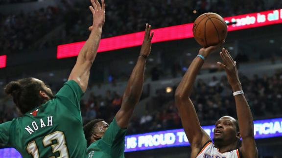 Durant extends streak as Thunder top Bulls