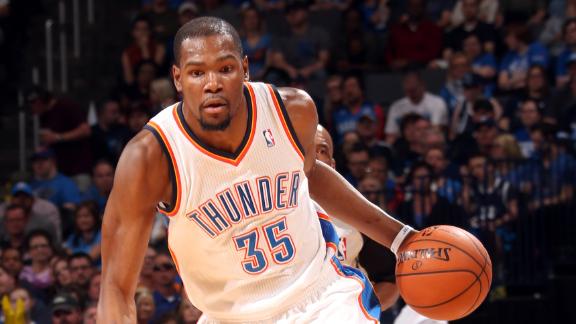 Durant points streak at 38 as Thunder cruise