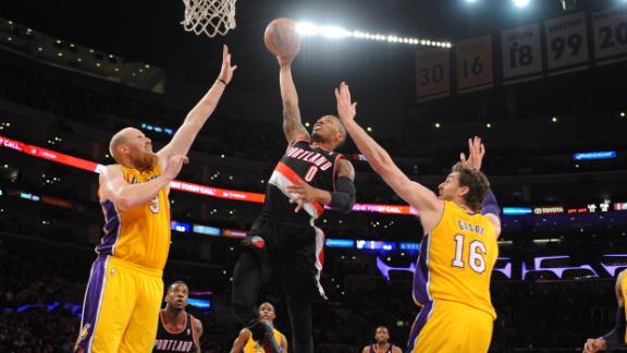 Lillard, Aldridge carry Blazers past Lakers