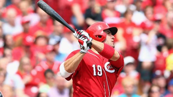 Heisey's slam sparks Reds' lopsided victory