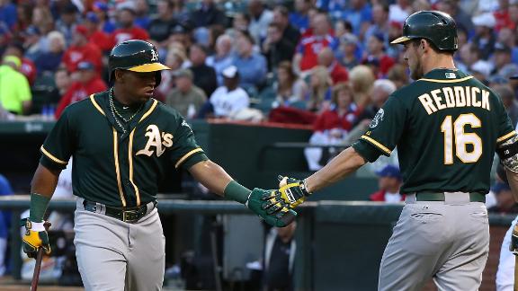A's complete sweep of Rangers with rout