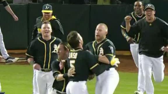 Jaso's HR, double power A's past Nats in 10