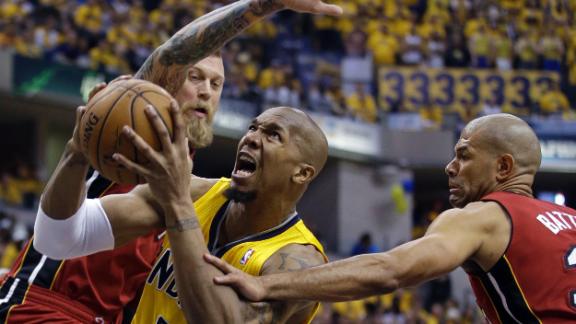 George, Pacers pull away from Heat in Game 1