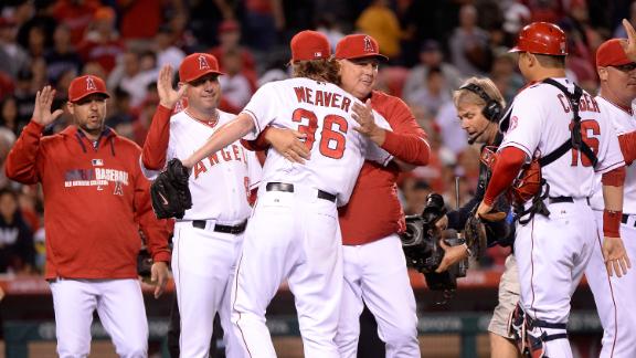 Angels' Weaver has 2-hitter to beat Astros