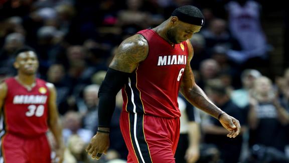 NBA Playoffs - LeBron James hampered by cramps in sweltering Sa…