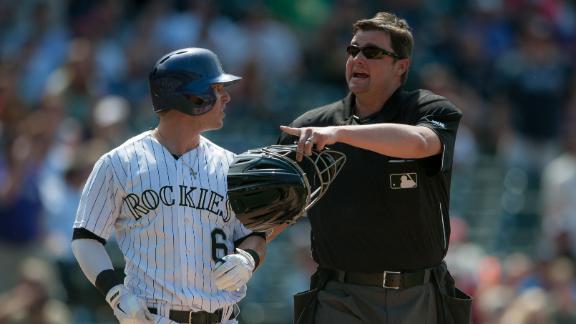 4 tossed as tempers flare in Rockies-Braves