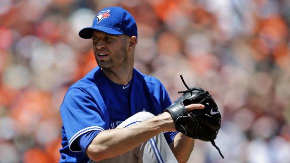 Happ handles O's as Jays pick up series split