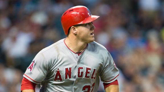 Trout's 2 HRs back rolling rookie Shoemaker