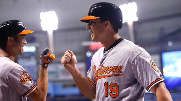 Davis' slam requires review, propels Orioles
