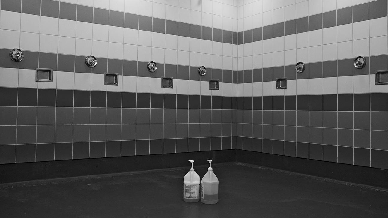 Girl Football Team Taking A Shower