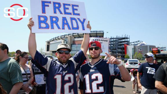 Patriots fans hold "Free Tom Brady" rally