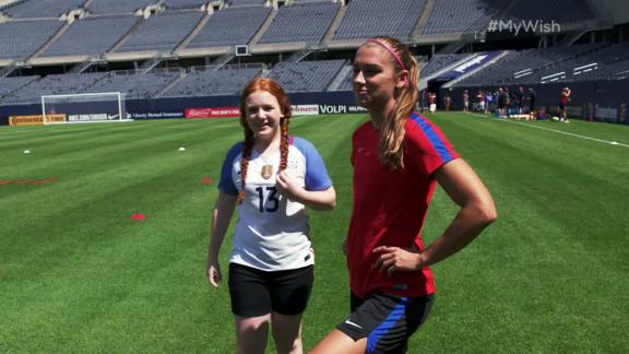 My Wish: Mackenzie takes the field with Alex Morgan