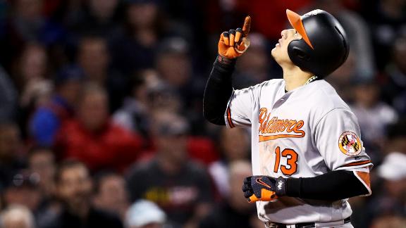 Machado crushes homer, takes time around bases