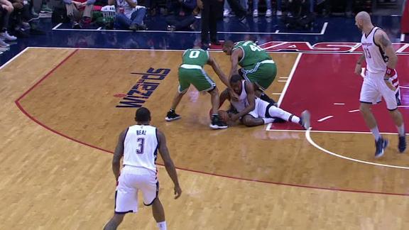 Wall hits the floor and still dishes out the assist