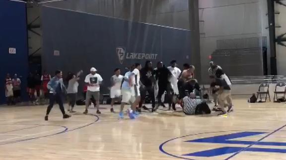 AAU game ends after wild on-court brawl