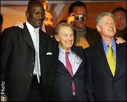 Michael Jordan, Abe Pollin, President Clinton
