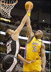 Tim Duncan and Shaquille O'Neal