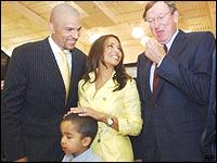 Jason Kidd, T.J. Kidd, Joumana Kidd and Rod Thorn